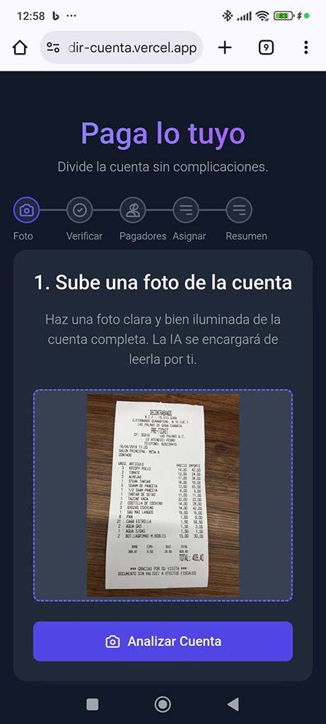 Ticket cargado listo para analizar